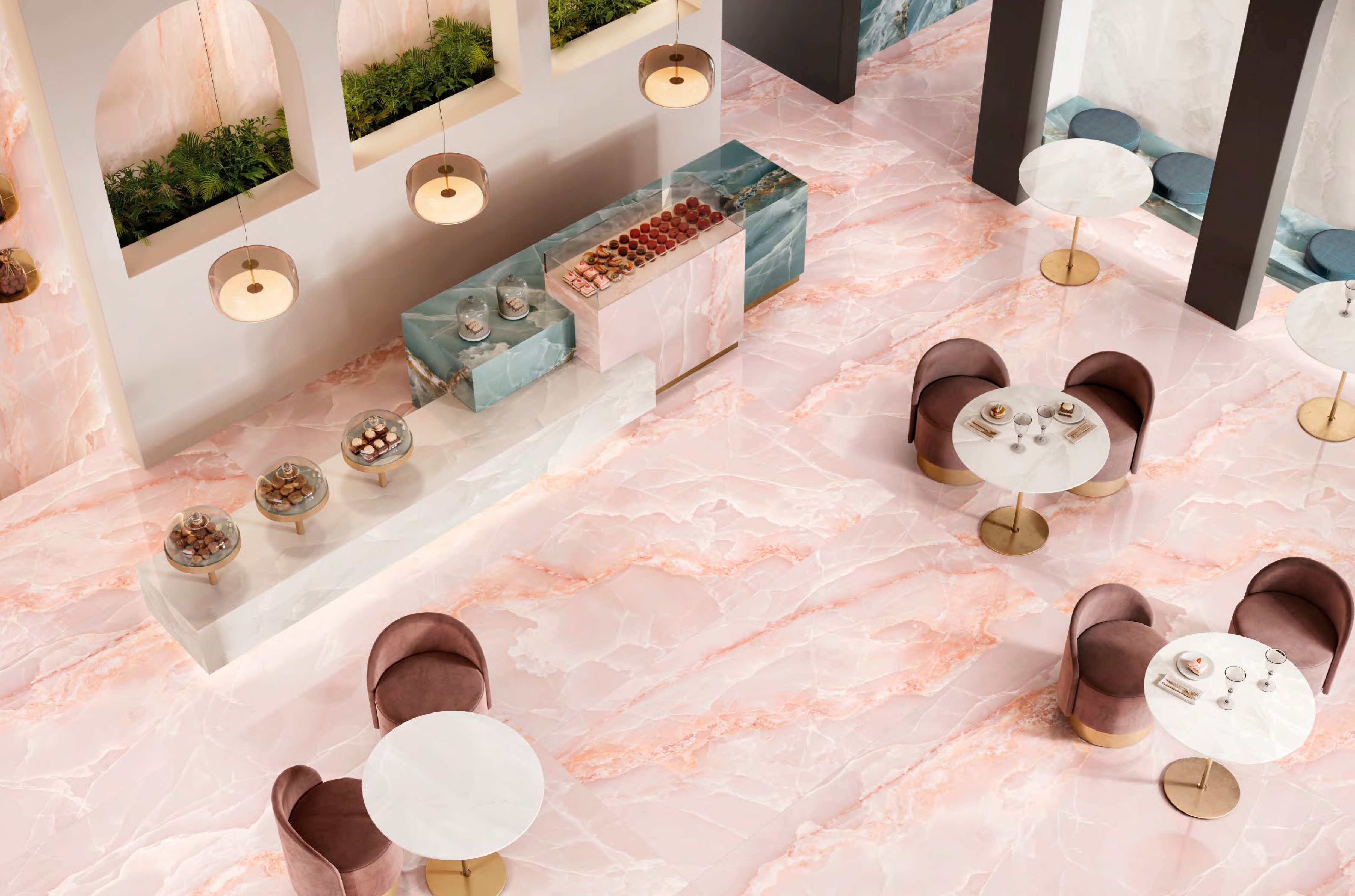 Керамогранит Onyx Pink Lappato 90x90 6,5мм