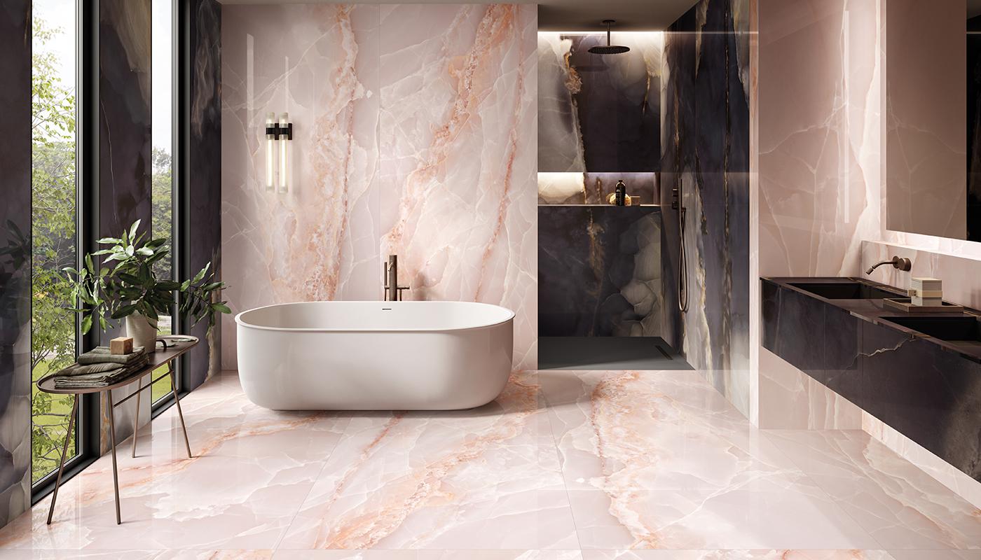 Керамогранит Onyx Pink Lappato 90x90 6,5мм