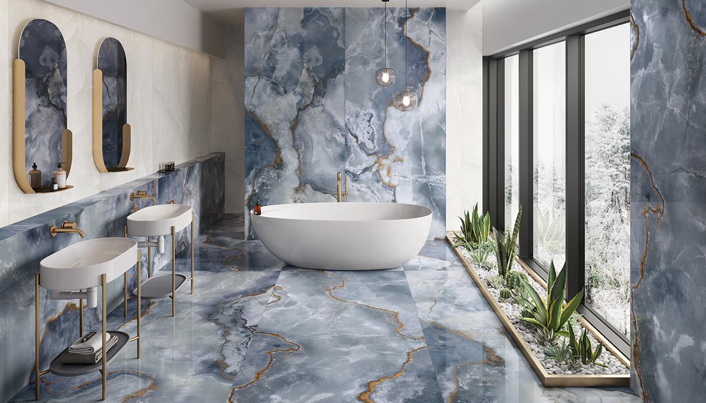 Керамогранит Onyx Blue Lappato 120x278 6,5мм